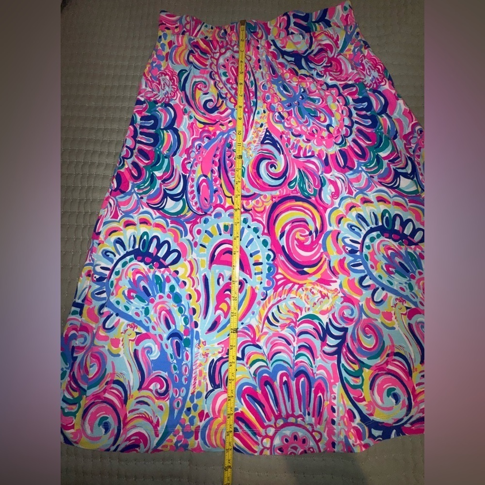 Lilly Pulitzer Shia Midi Skirt Resort Psychadelic Sunshine Coastal Paisley Sz L - Picture 3 of 9